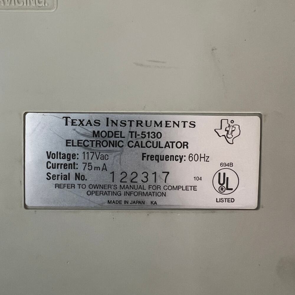 Texas Instruments TI-5130 Printing Calculator Vintage Desktop Tested Powers On - Picture 12 of 16